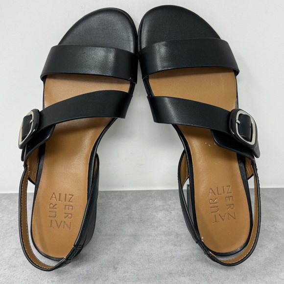 Naturalizer MEESHA Black Leather Buckle Strap Sandals Size 7 - Picture 8 of 10